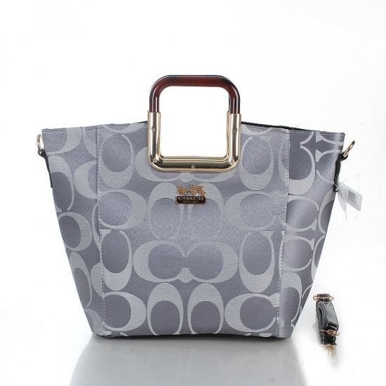 Coach Logo Medium Grey Totes FDA | Women